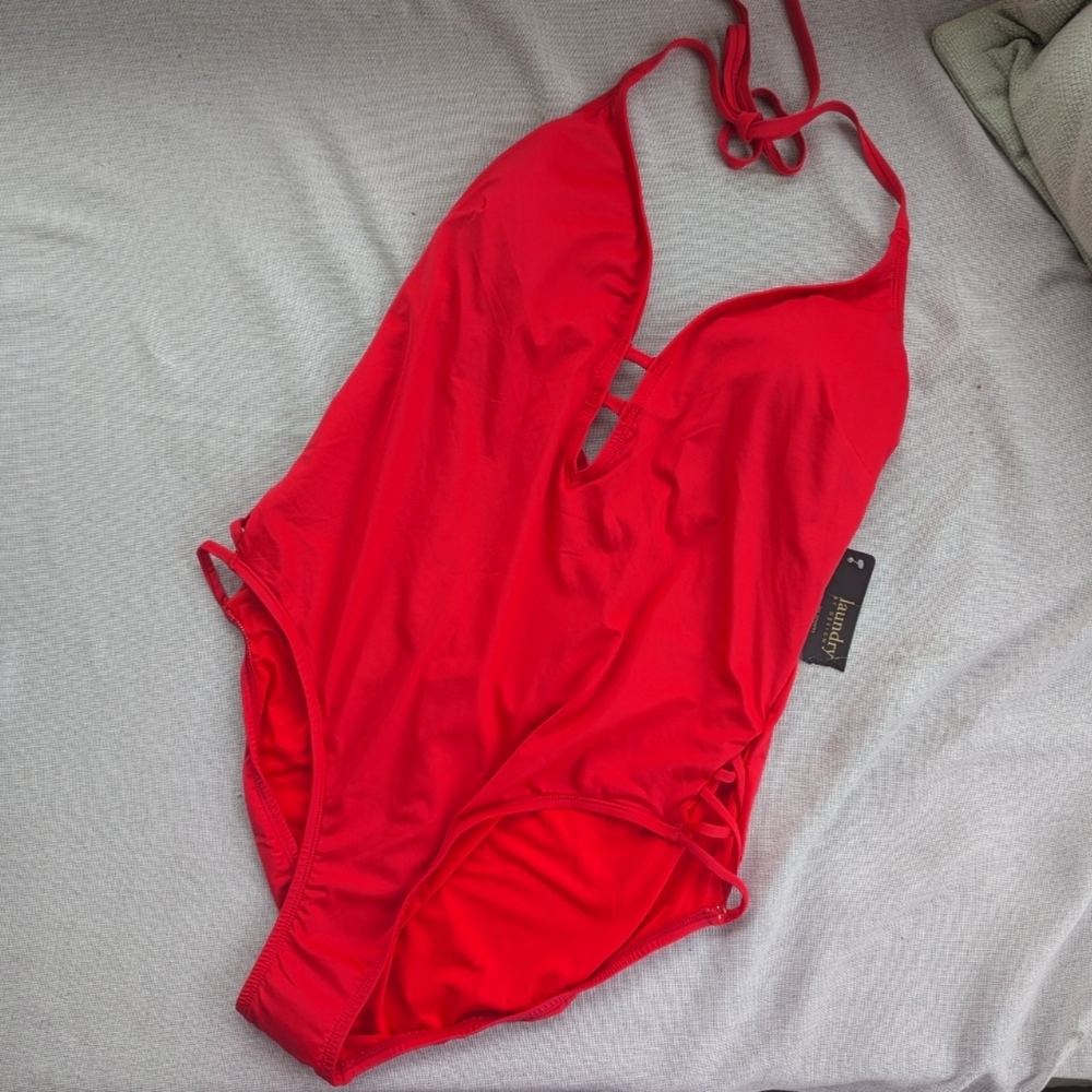 NWT Laundry by Design Red One Piece Swimsuit Size XL